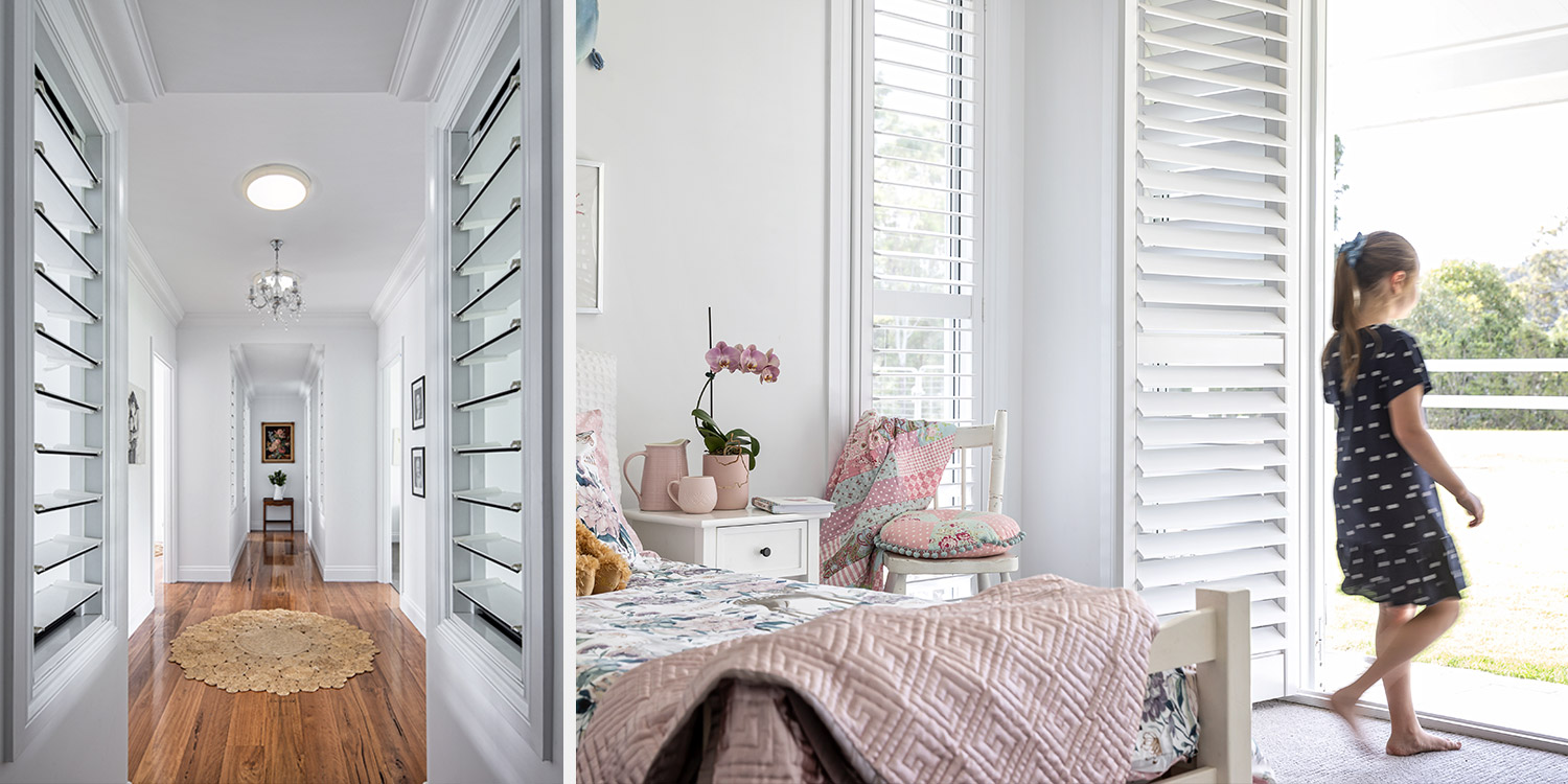 White louvres bedroom inspo